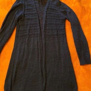 Women's Blue Open-Front Sweater